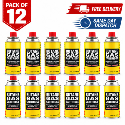 12x butane gas bottles - butane,